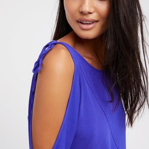 Free People Violet Cold Shoulder Long Sleeve Tunic - Picture 8 of 9